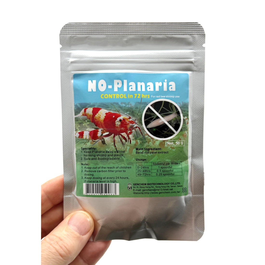 Genchem No Planaria 50g – Planaria Worm Treatment for Shrimp Aquariums
