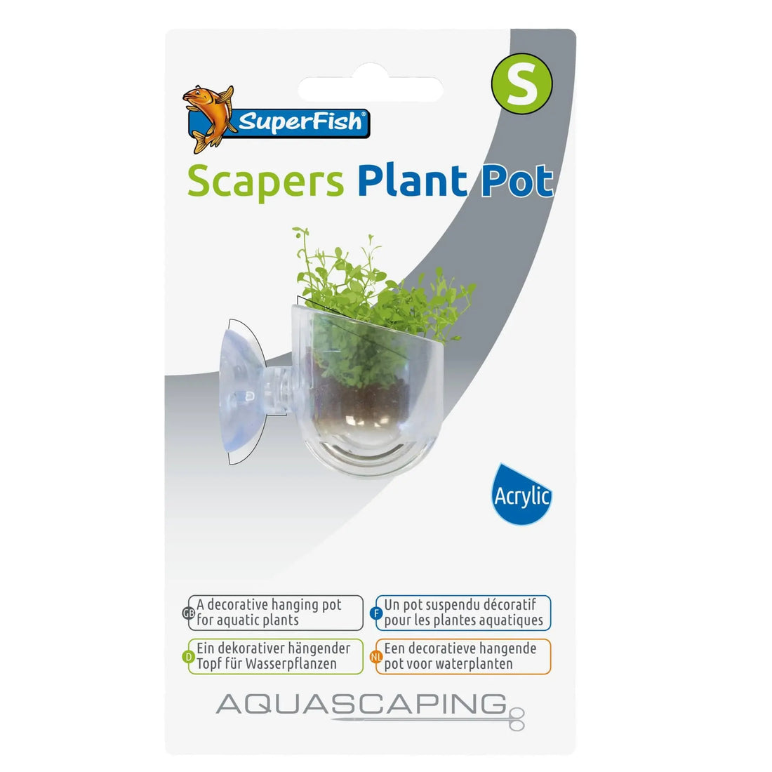 Superfish Scapers Plant Pot - S - Aqua Essentials