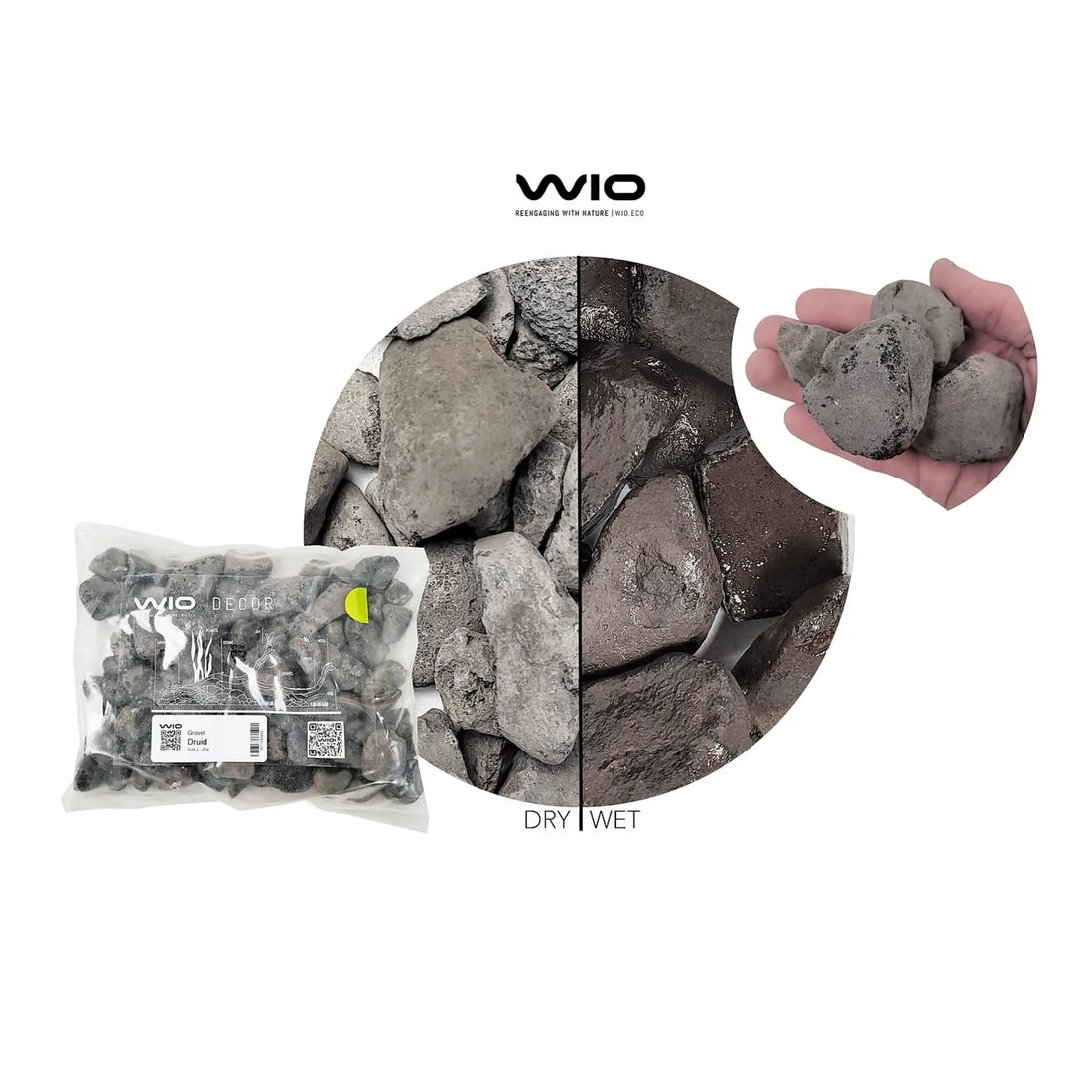 Wio Druid Riverbed Gravel Mix - 2kg - Aqua Essentials