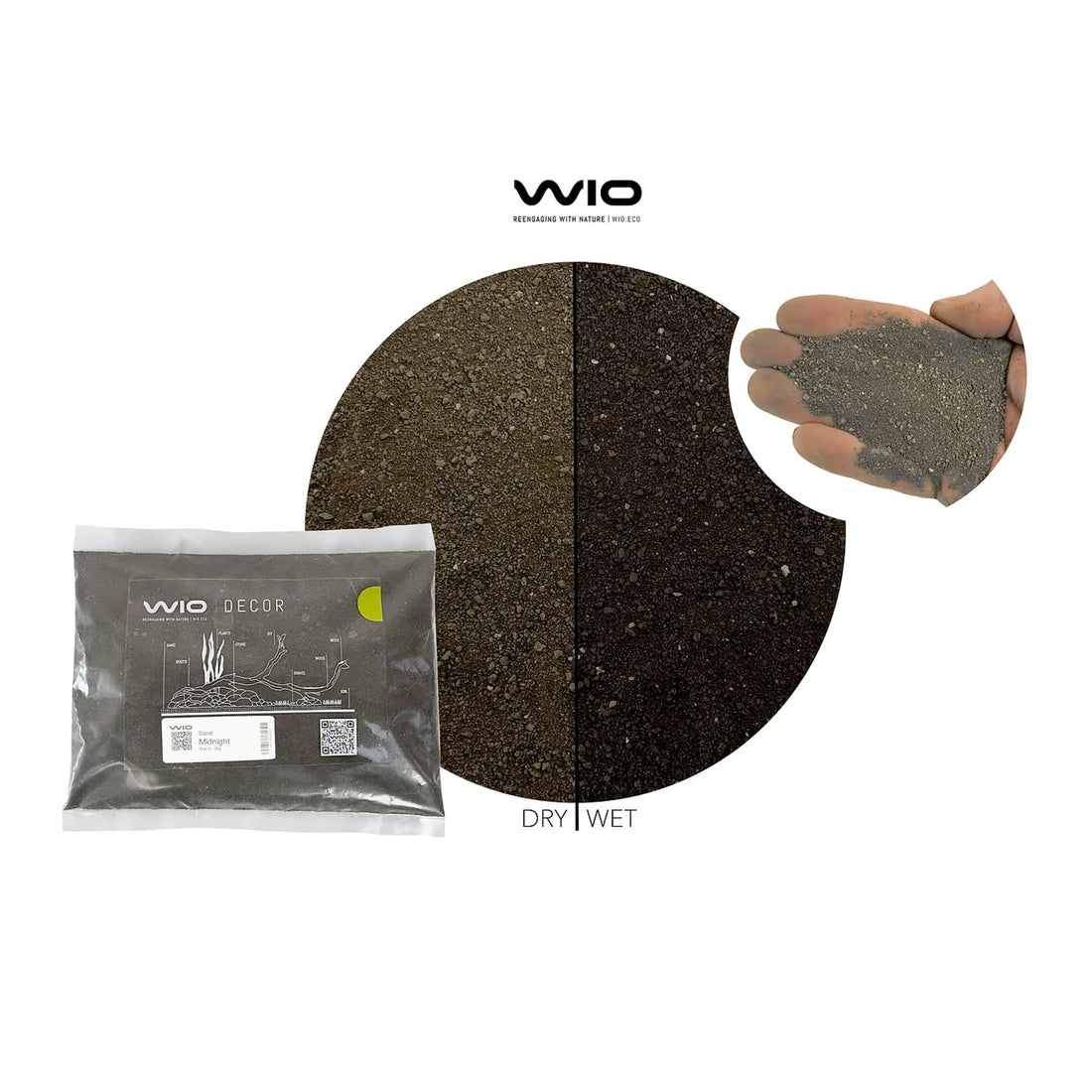 Wio Midnight Riverbed Sand - 2kg - Aqua Essentials