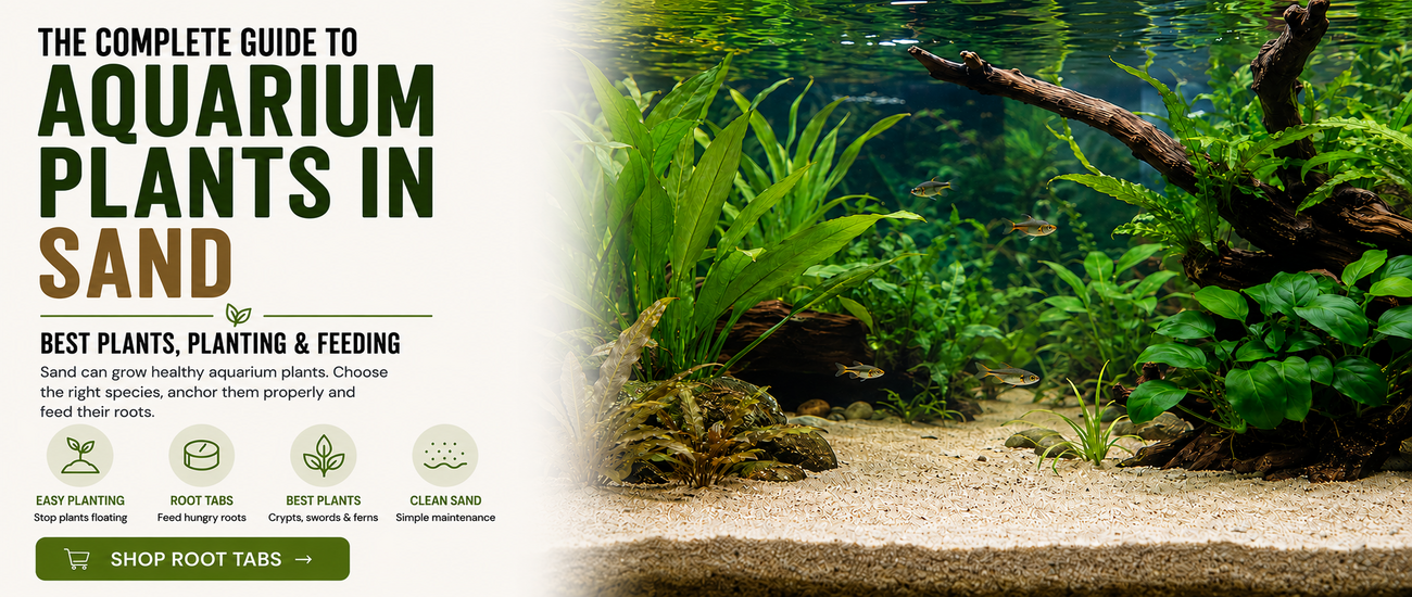 Guide to growing aquarium plants in sand, with planting and feeding tips