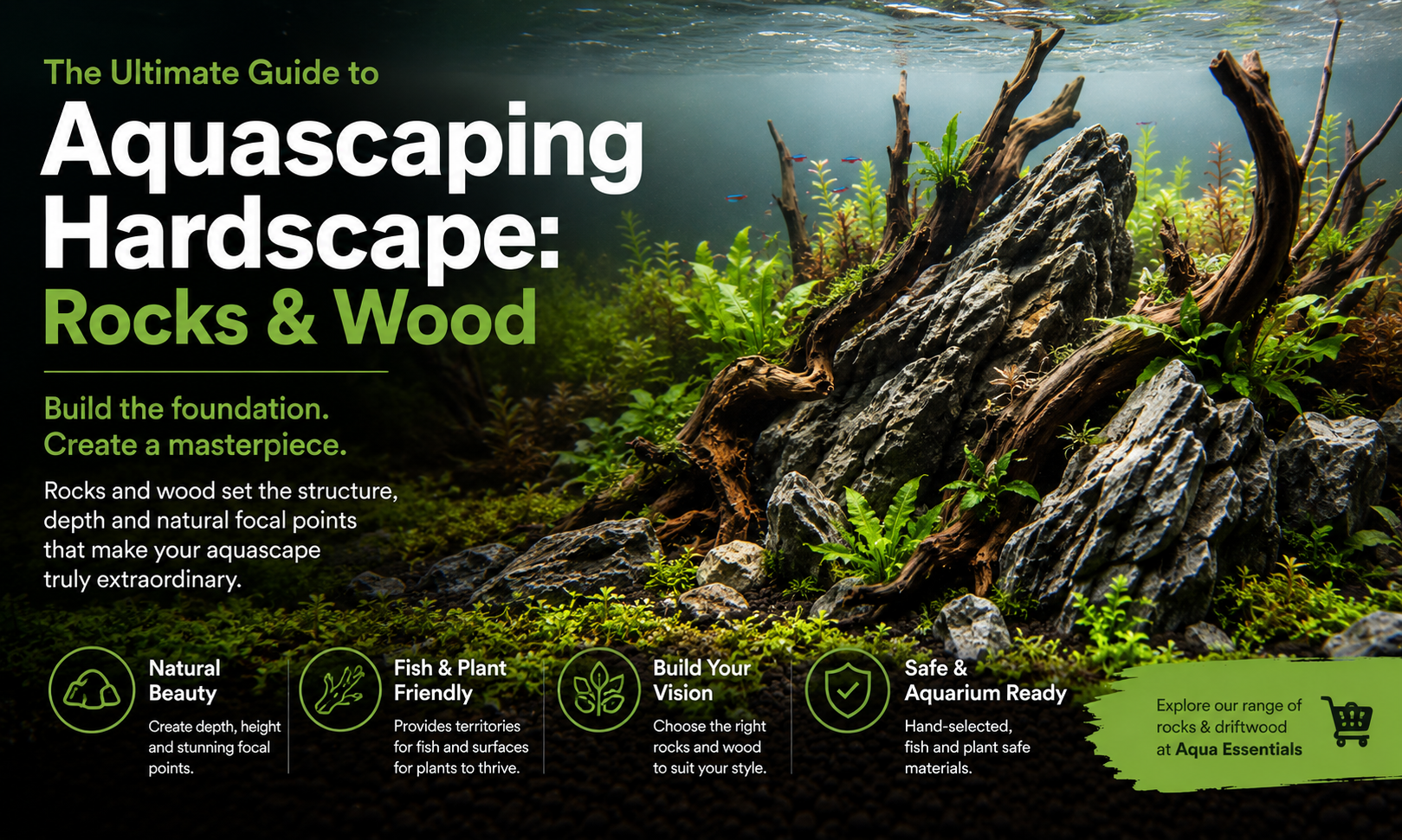 The Ultimate Guide to Aquascaping Hardscape: Rocks & Wood