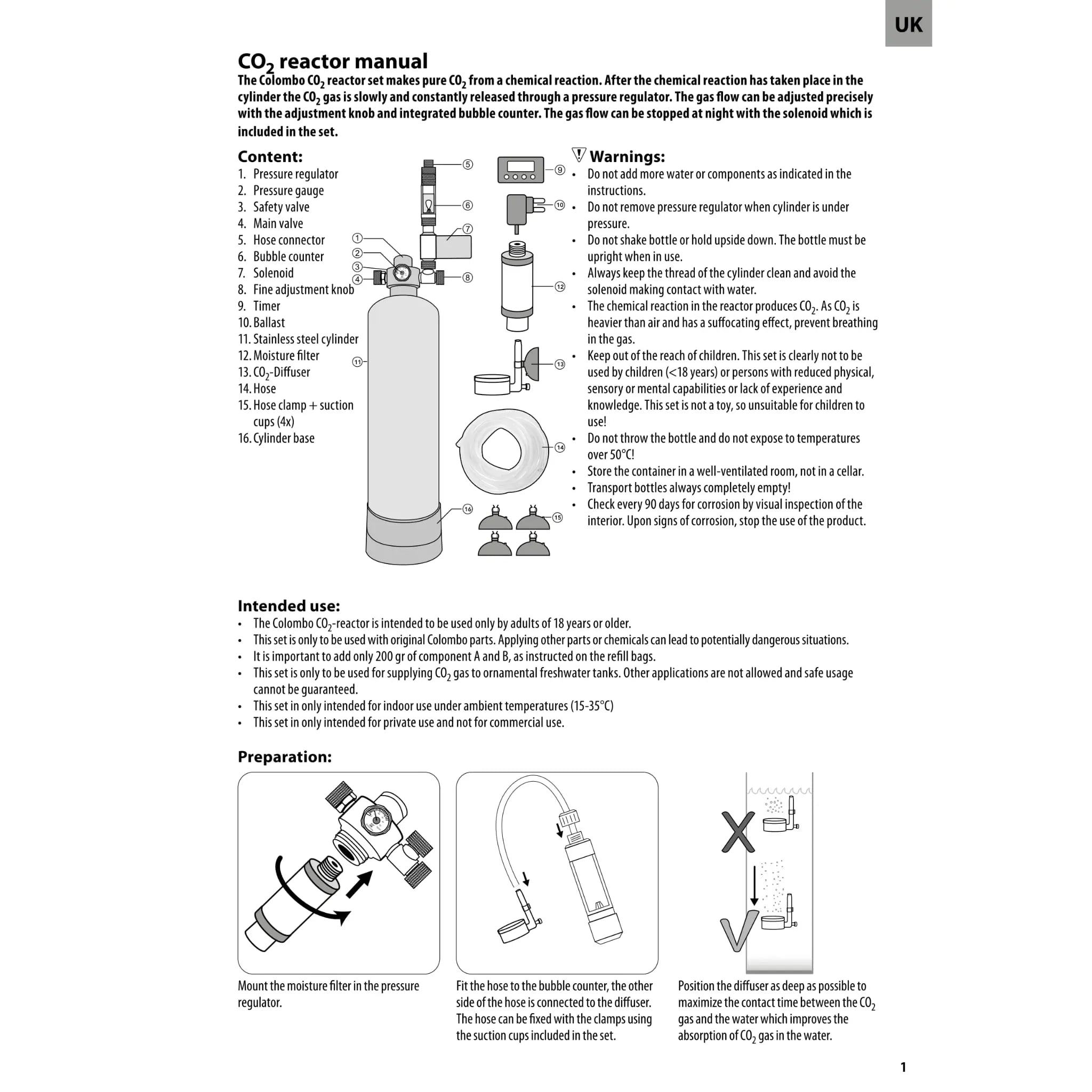 Colombo CO₂ Reactor Set 2.3L Colombo