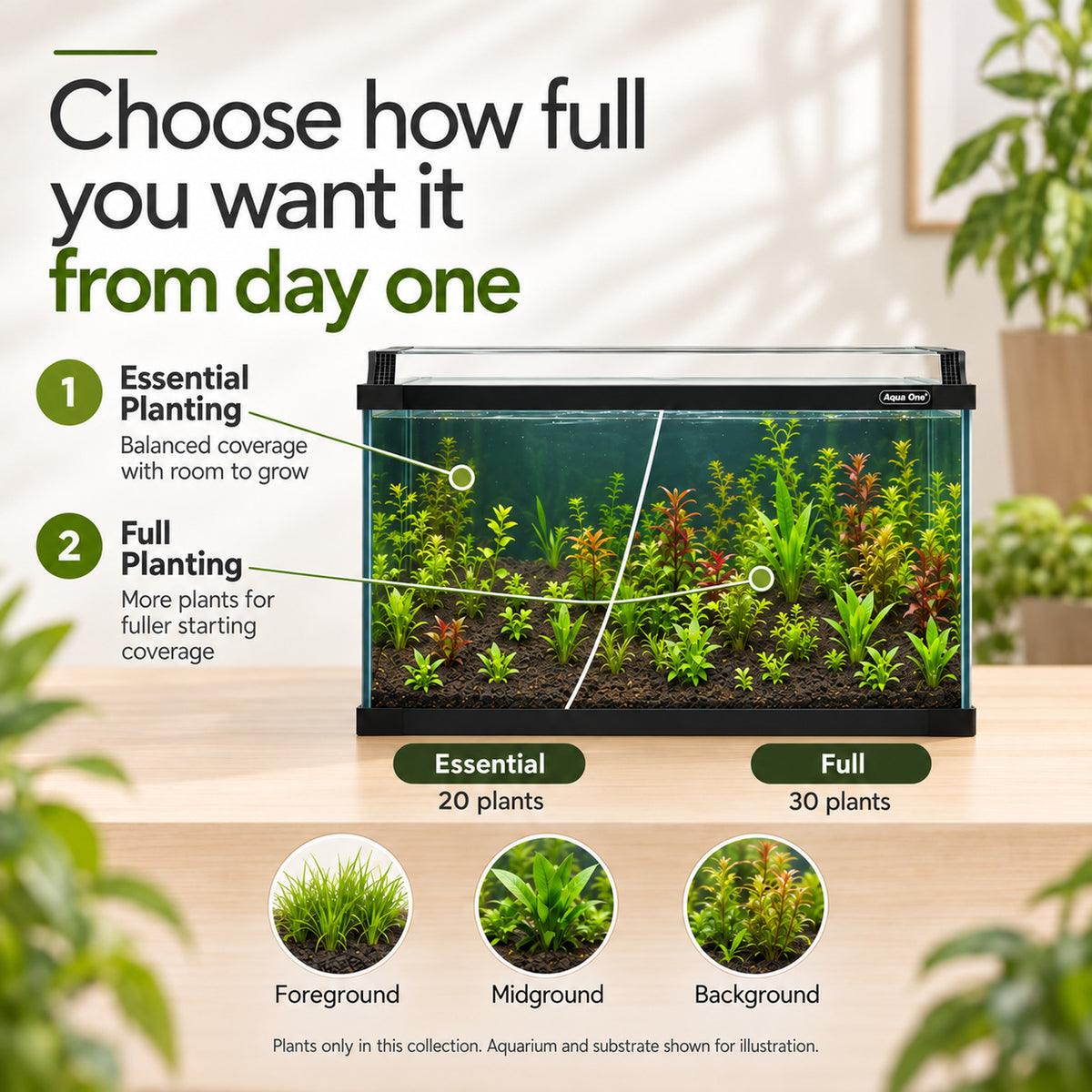 Aqua One Horizon 130 Aquarium Plant Collection
