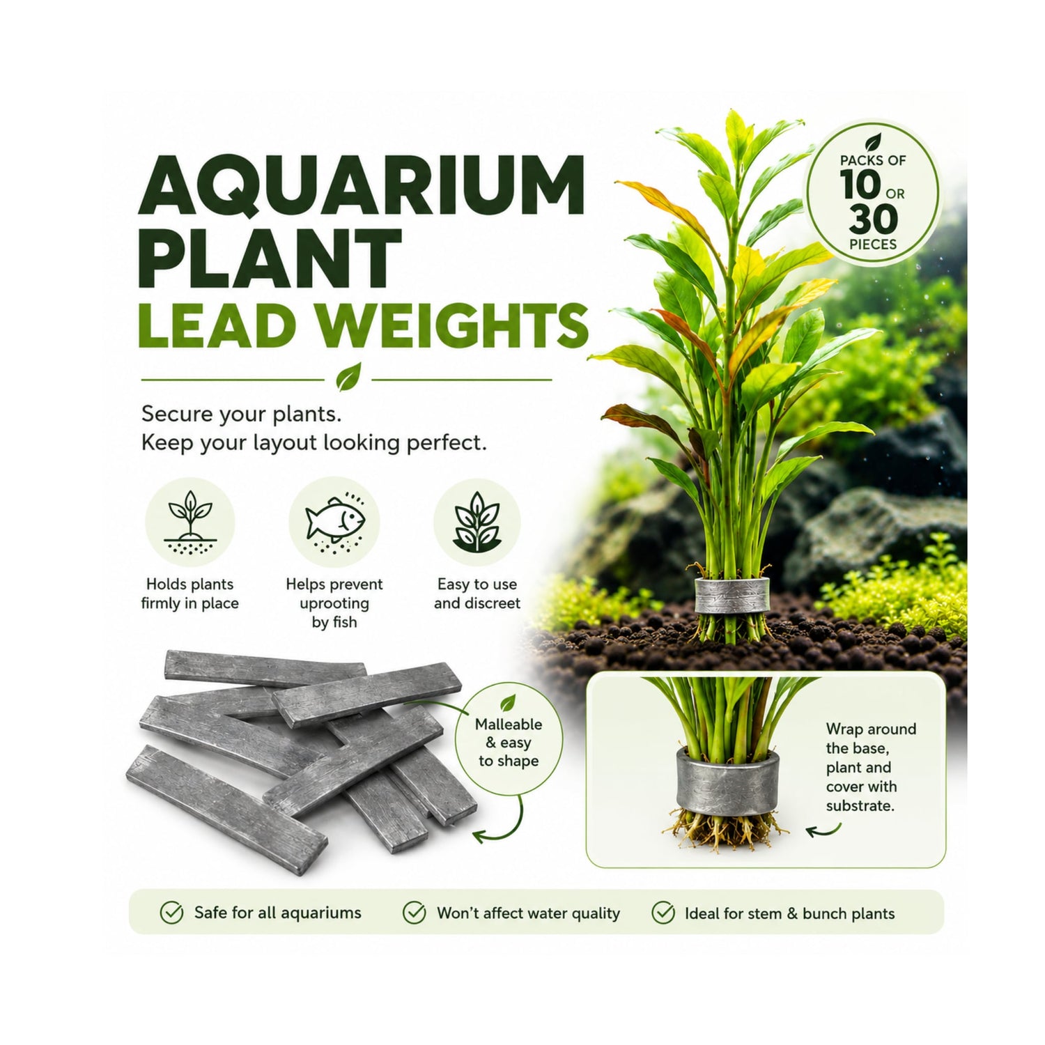 Aquarium Plant Lead Weights