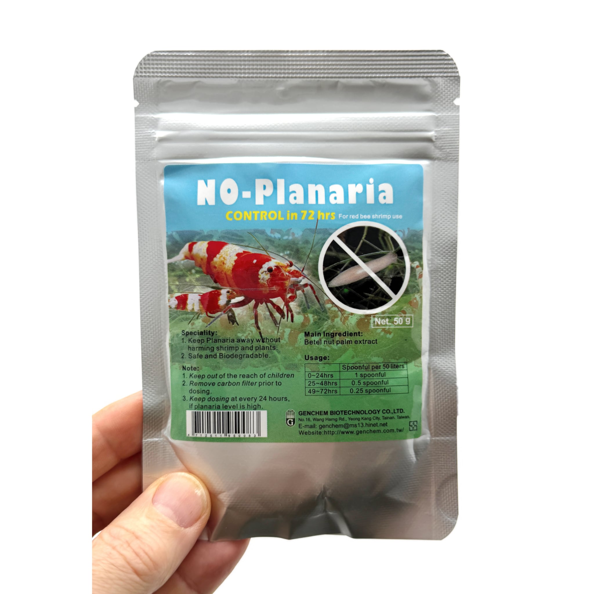 Genchem No Planaria 50g – Planaria Worm Treatment for Shrimp Aquariums
