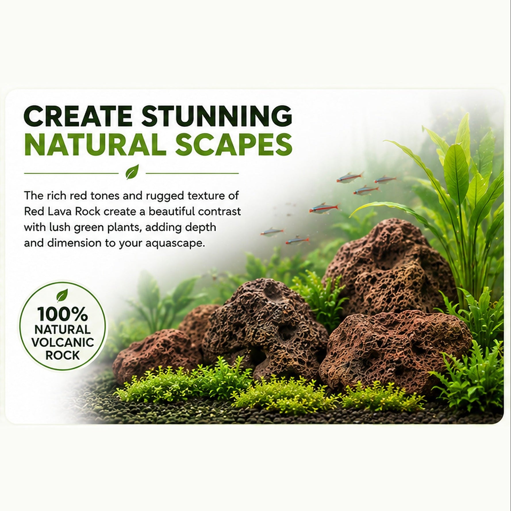 Red Lava Rock Aquarium Hardscape - 5kg