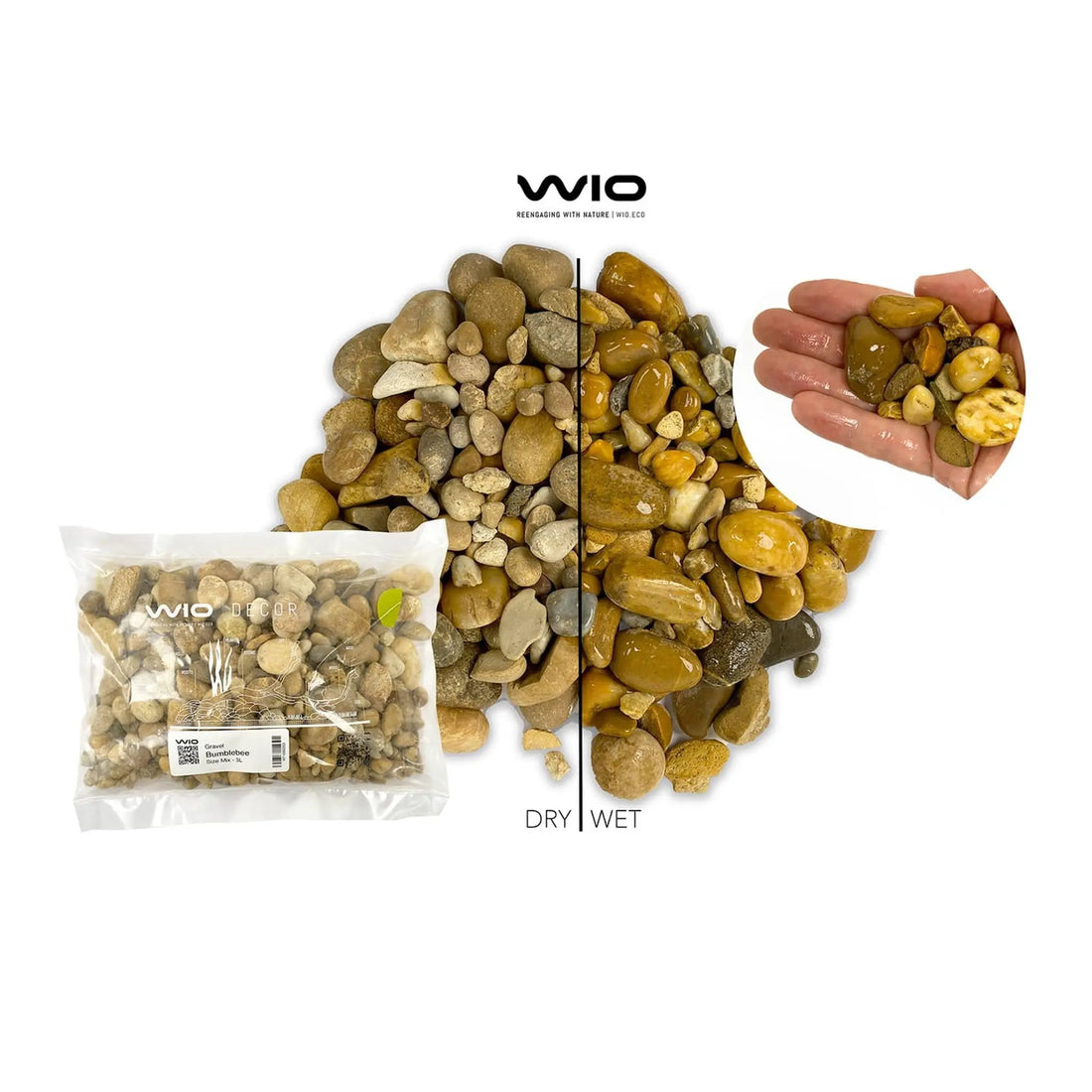 Wio Bumblebee Riverbed Gravel Mix - 2kg - Aqua Essentials